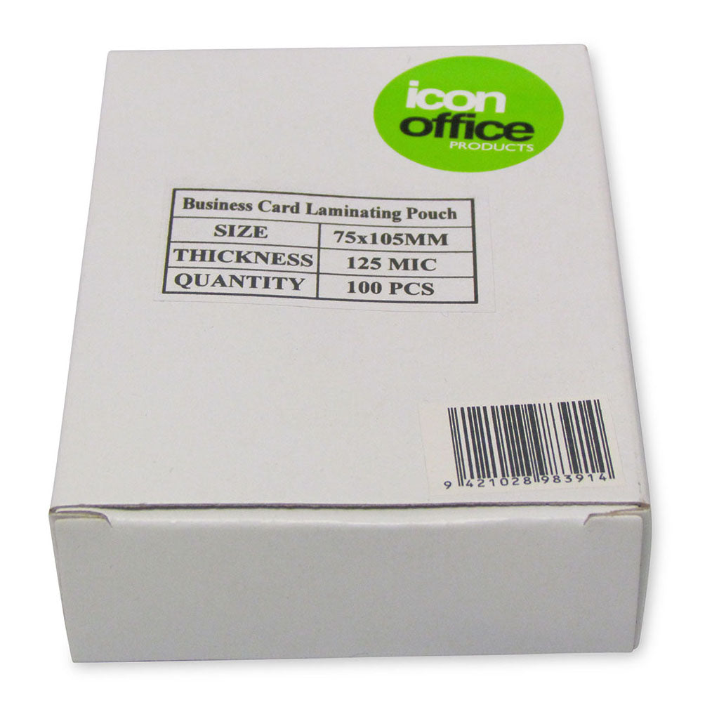 Icon Laminating Pouches ID Card Gloss 125mic, Pack of 100 - Cafe Supply