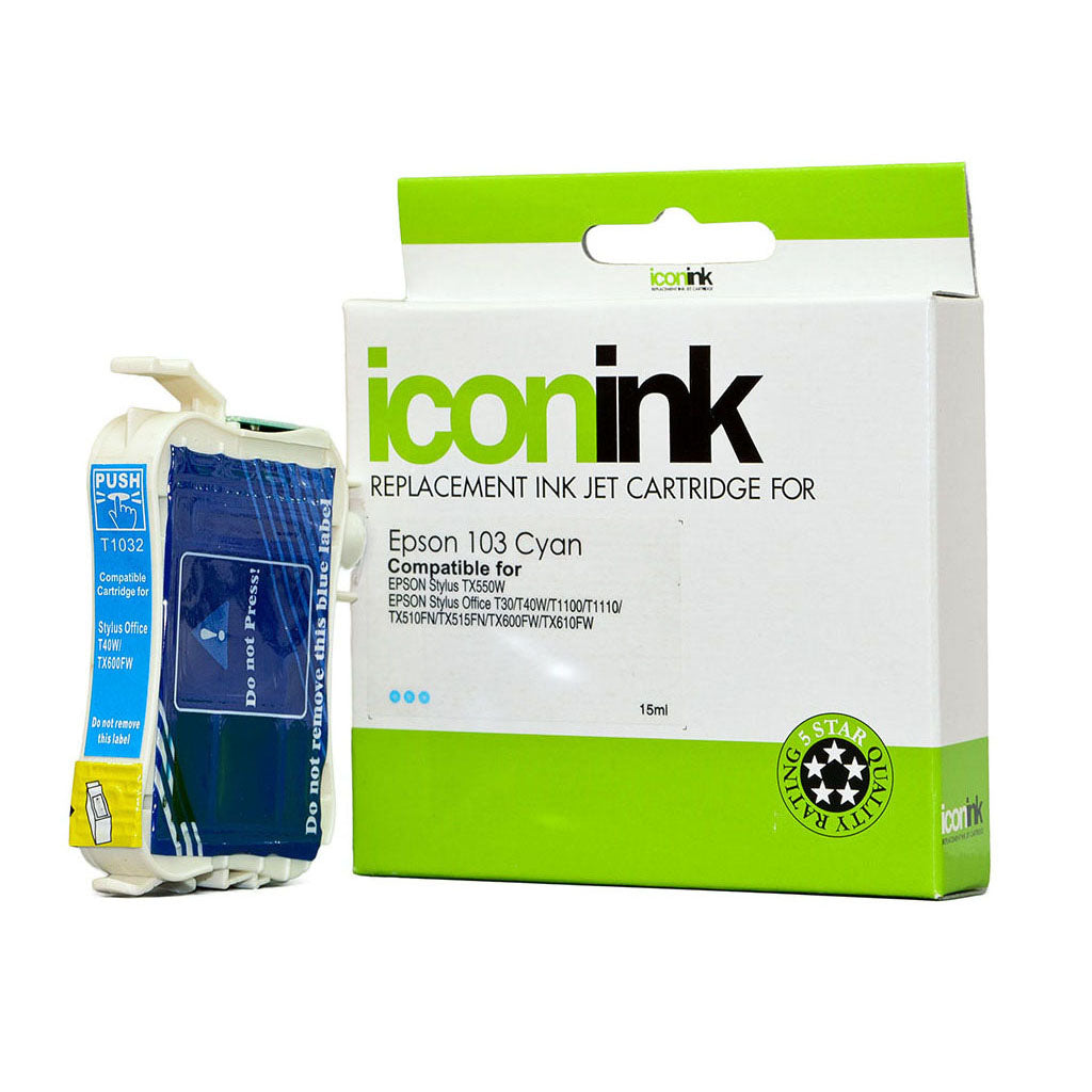 Icon Compatible Epson 103 Cyan Ink Cartridge - Cafe Supply