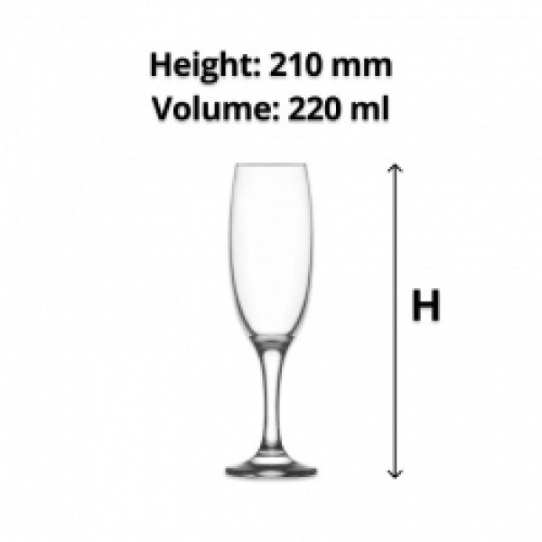 LAV Empire Champagne Flute 220ml (24) - Cafe Supply