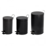 3L Round Black Pedal Bin - Cafe Supply