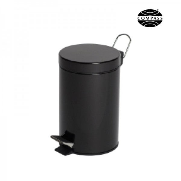 3L Round Black Pedal Bin - Cafe Supply