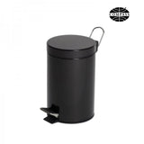 3L Round Black Pedal Bin - Cafe Supply