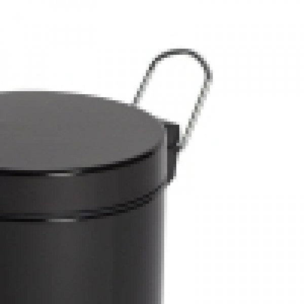3L Round Black Pedal Bin - Cafe Supply
