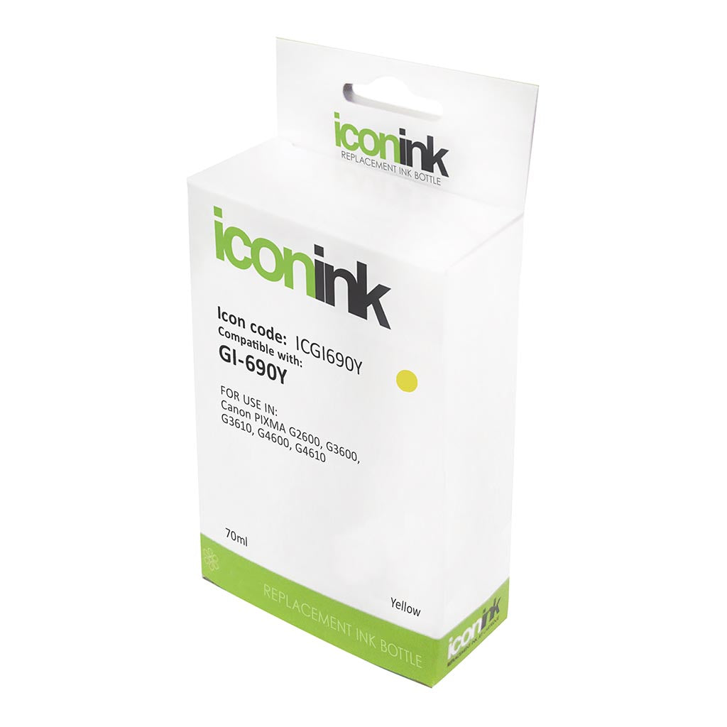 Icon Compatible Canon GI690 Yellow Ink Bottle - Cafe Supply