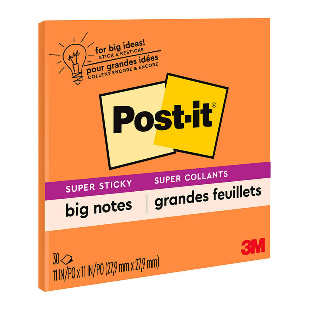 Post-it Super Sticky Big Notes BN11 Orange 279x279mm 30sh - Cafe Supply