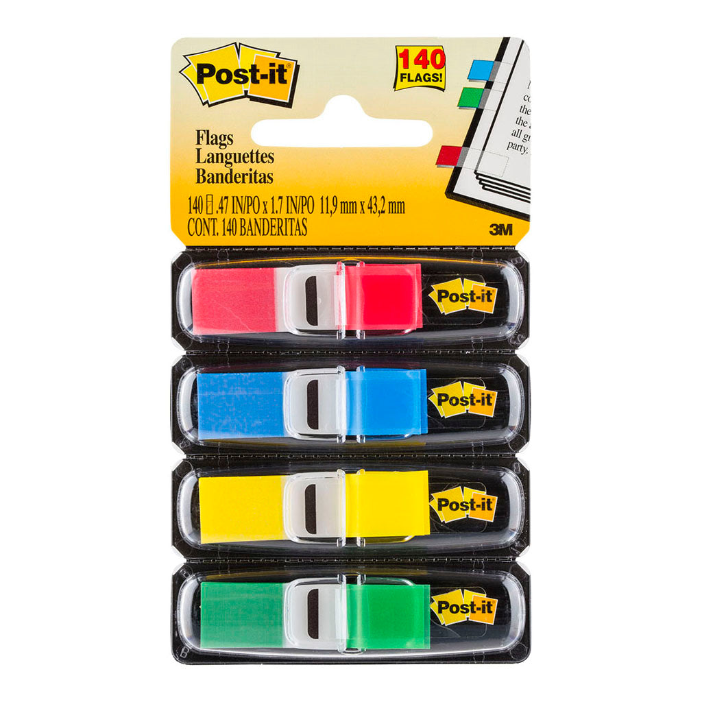 Post-it Flags 683-4 12x43mm Primary, Pack of 4 - Cafe Supply