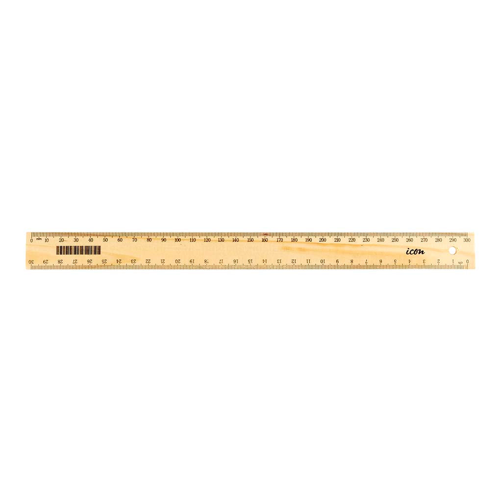 Icon Ruler Wooden Narrow 30cm - Cafe Supply
