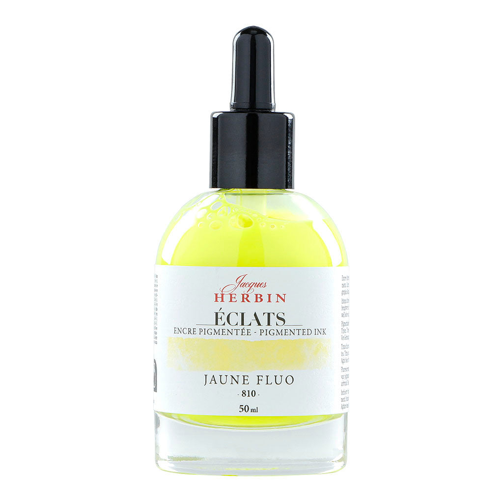 Jacques Herbin Eclats Pigmented Ink Fluoro Yellow 50ml - Cafe Supply