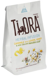 Ti Ora Herbal Infusion Camomile With Lemon Honey & New Zealand Manuka Leaf Pyramid Tea Bags 15pk - Cafe Supply
