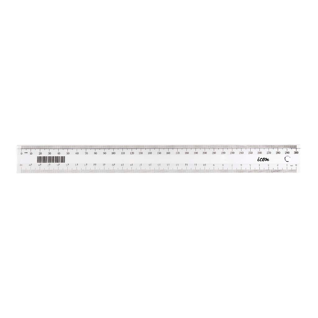 Icon Ruler Clear Narrow 30cm - Cafe Supply