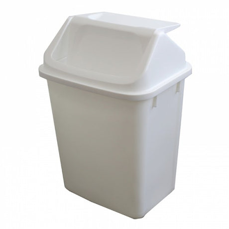 38L Rectangular White Swing Top Bin - Cafe Supply