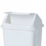 38L Rectangular White Swing Top Bin - Cafe Supply