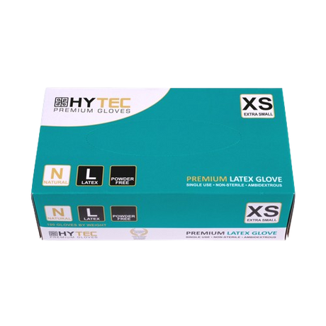Hytec Natural Latex Gloves, Powder Free - Cafe Supply