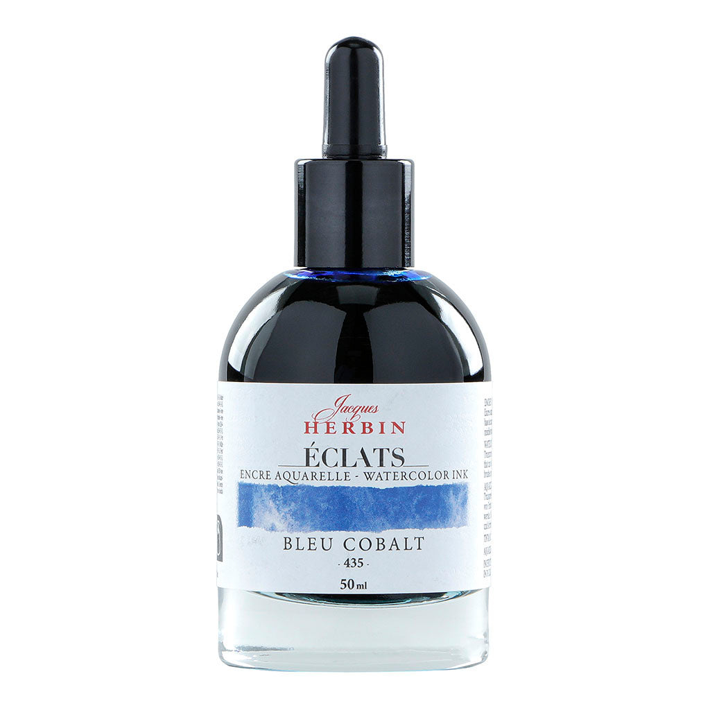 Jacques Herbin Eclats Watercolour Ink 435 Cobalt Blue 50ml - Cafe Supply