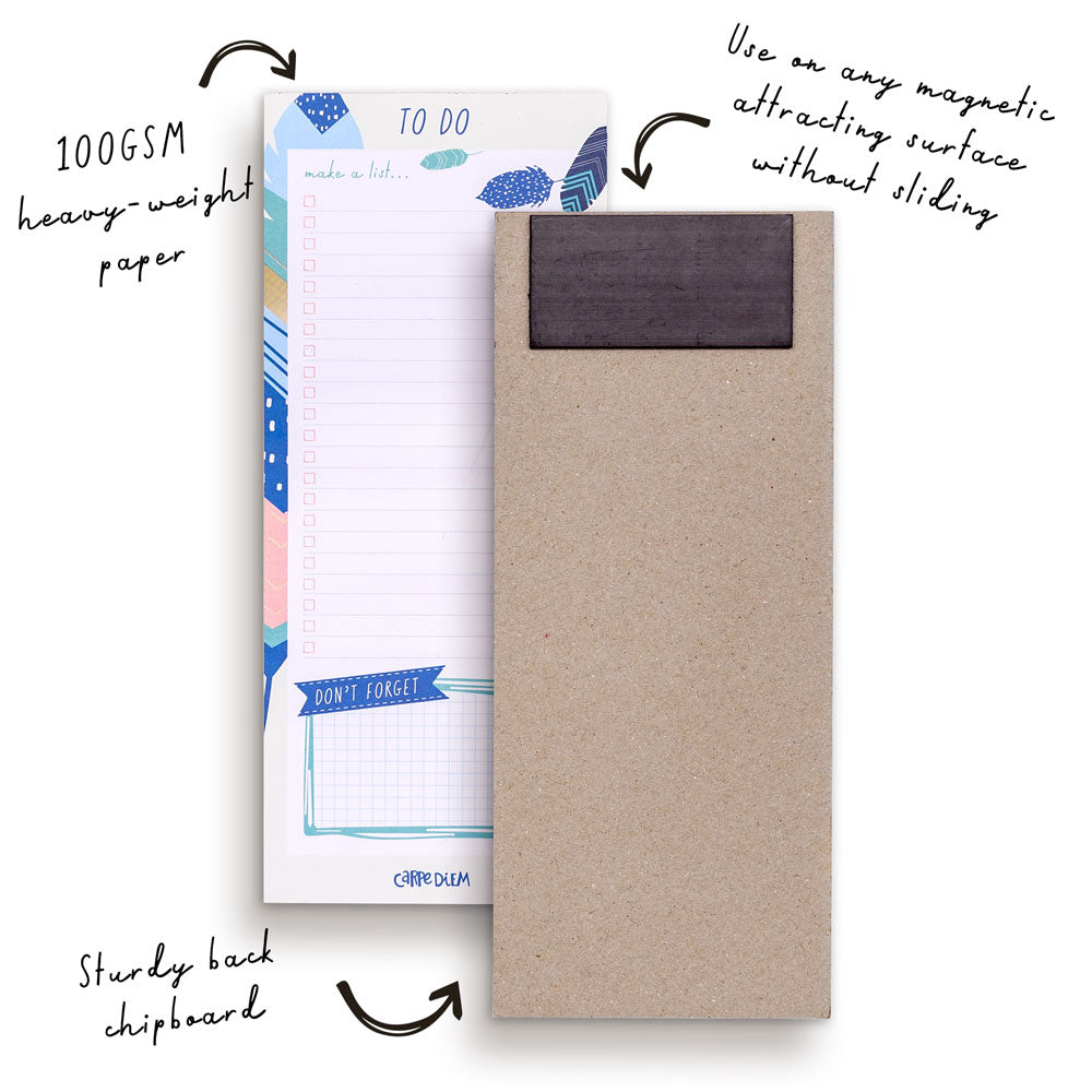 Pukka Carpe Diem Magnetic To Do List Feathers - Cafe Supply