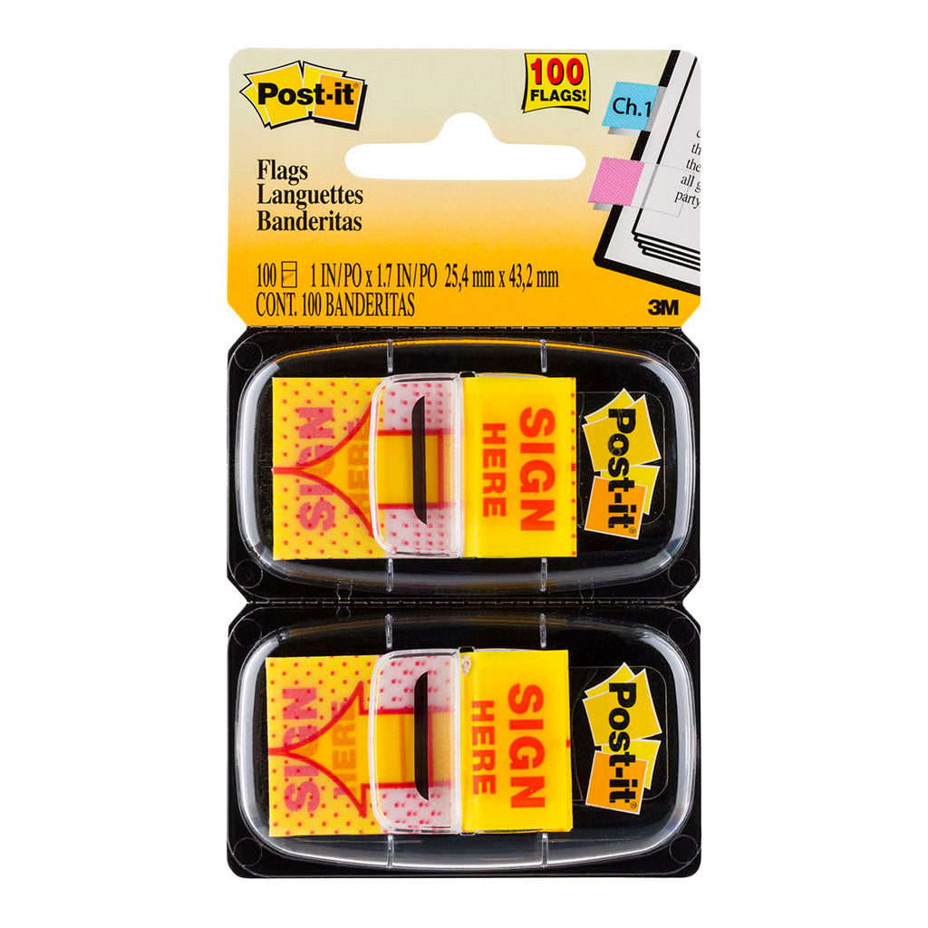 Post-it Flags 680-SH2 25x43mm Sign Here, Pack of 2 - Cafe Supply