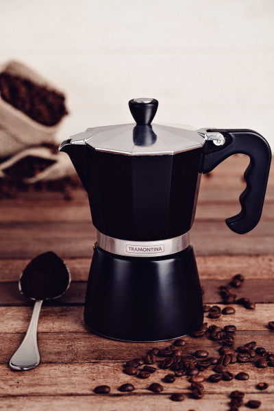 Tramontina Italian Espresso Coffee Maker Black 320ml, 6 Cup