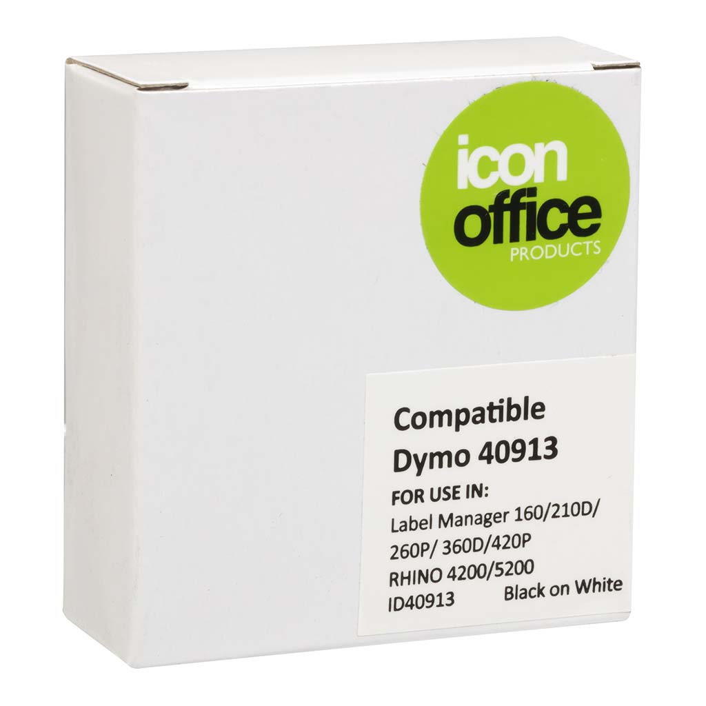 Icon Compatible Dymo D1 Label Tape 9mmx7m Black on White - Cafe Supply