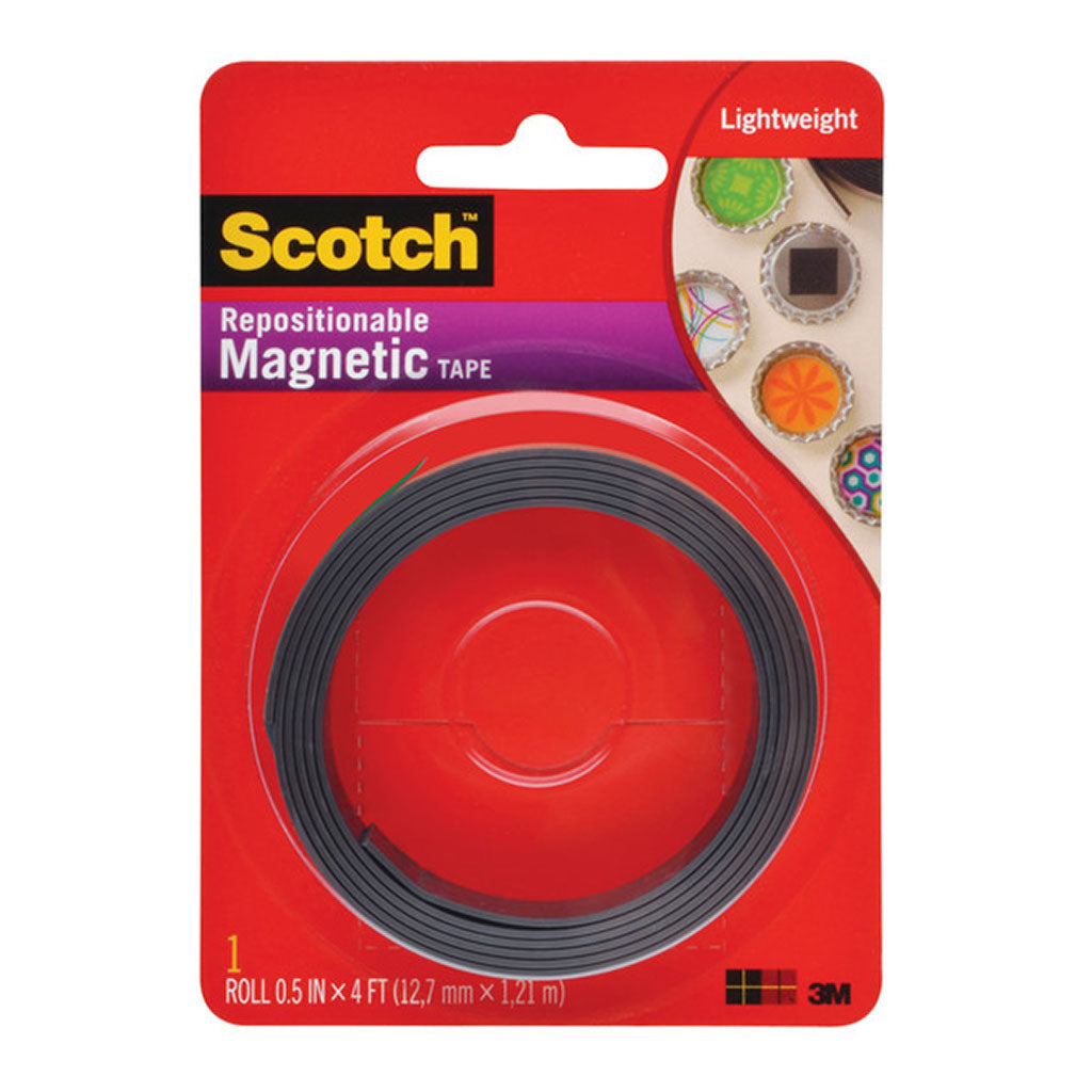 Scotch Repositionable Magnetic Tape MT004.5 12.7mm x 1.22m Black - Cafe Supply