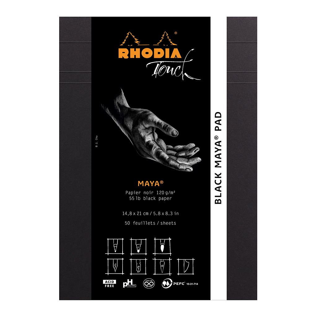 Rhodia Touch Maya Black Pad A5 Blank - Cafe Supply