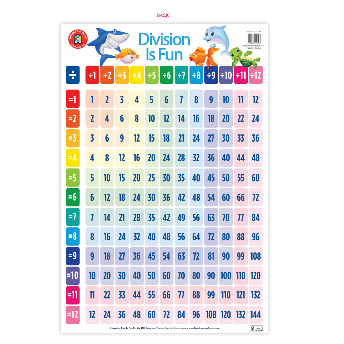 LCBF Wall Chart Division Is Fun Poster - Cafe Supply