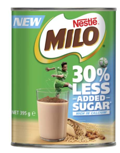 Nestle Milo 30% Less Added Sugar Chocolate Malt Powder Hot or Cold Drink Tin 395g - Cafe Supply