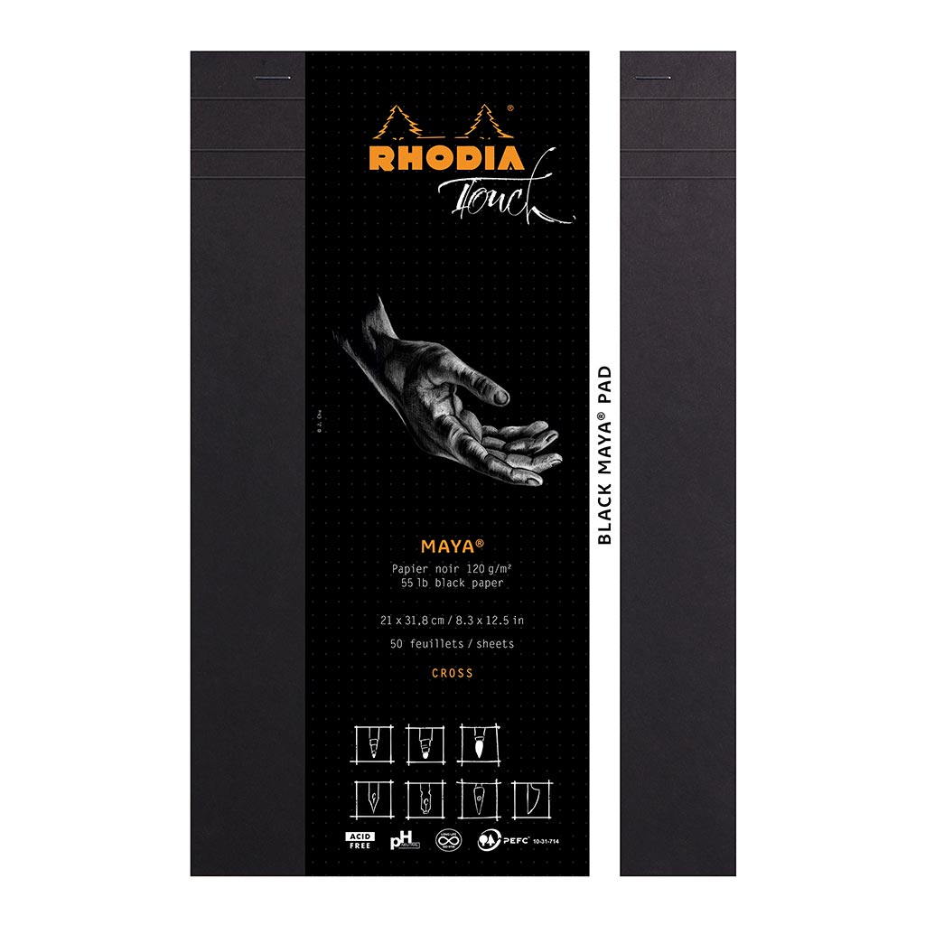 Rhodia Touch Maya Black Pad A4+ Cross n Dot - Cafe Supply