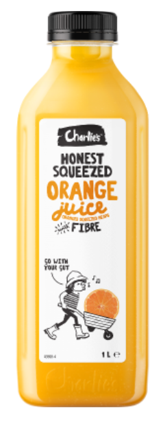 Charlie's Honest Squeezed Orange Juice + Fibre 1l - Cafe Supply