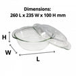 Glass Casserole Dish With Lid Round 2L - Cafe Supply
