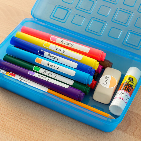 Avery Label Kids Self Laminating Bright Assorted Size And Shape 12up 4 Sheets - Cafe Supply