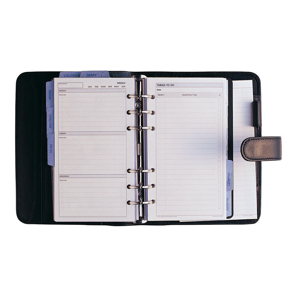 Debden Personal Dayplanner with Snap Closure Black - Cafe Supply