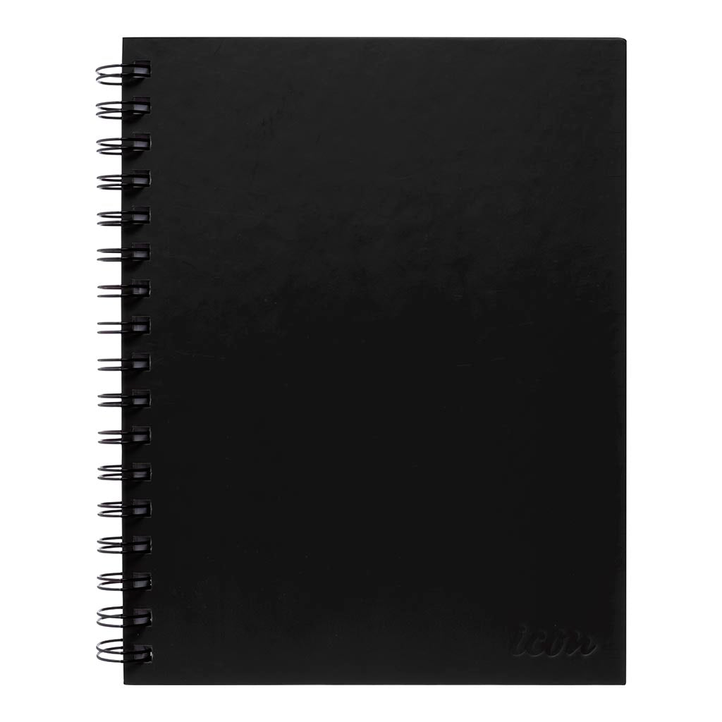 Icon Spiral Notebook A5 Hard Cover Black 200 pg - Cafe Supply