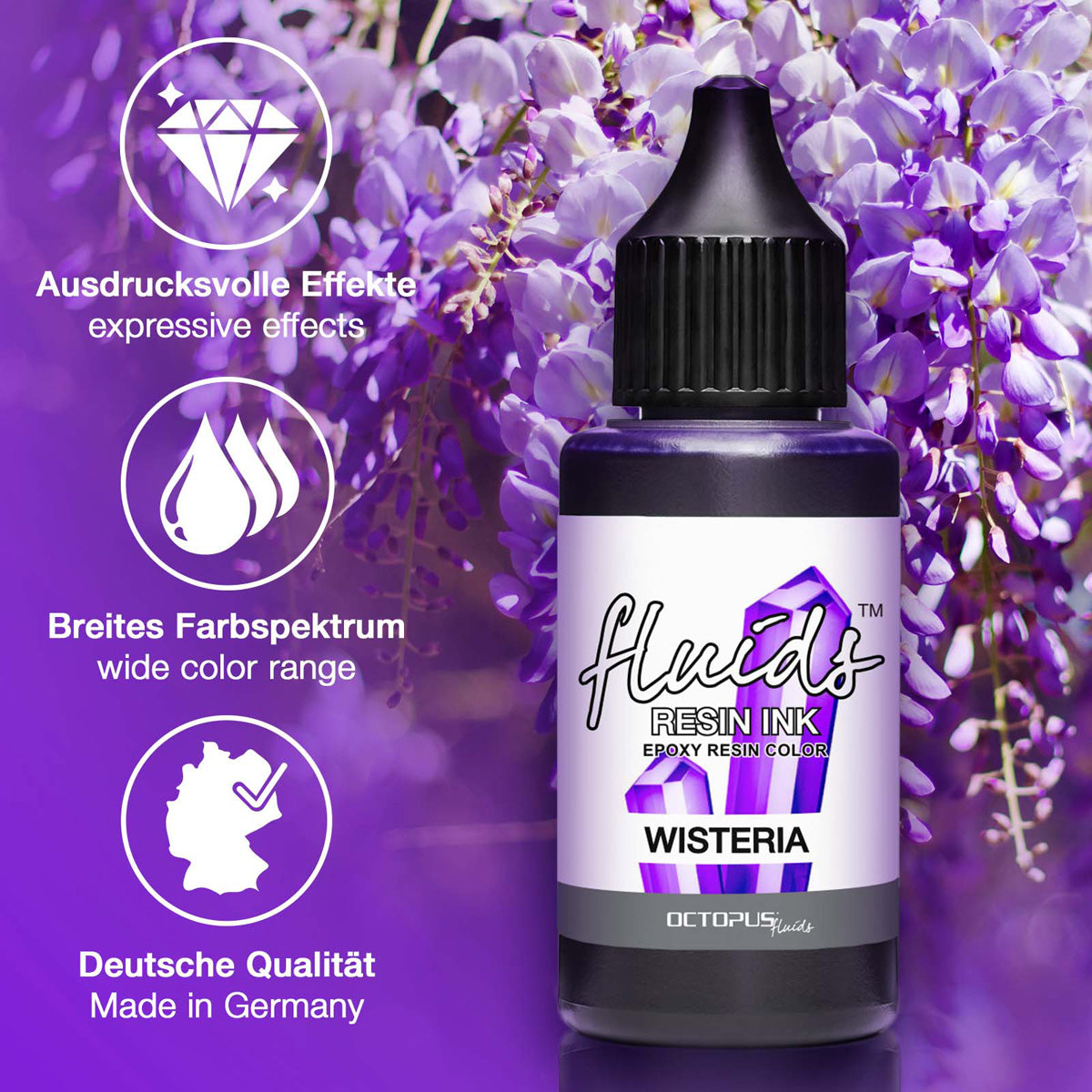 Octopus Fluids Resin Ink Wisteria Violet 30ml - Cafe Supply