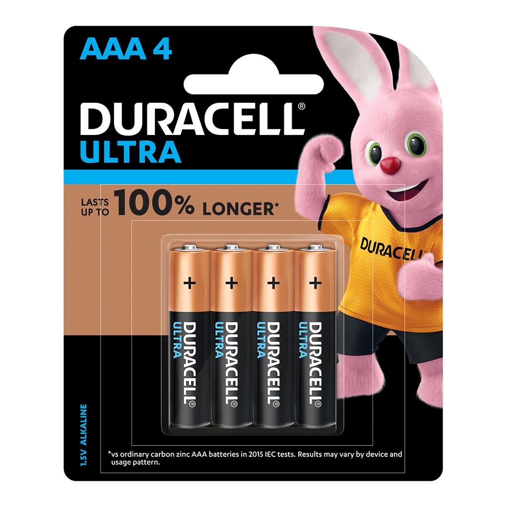 Duracell Ultra Alkaline AAA Battery, Pack of 4 - Cafe Supply