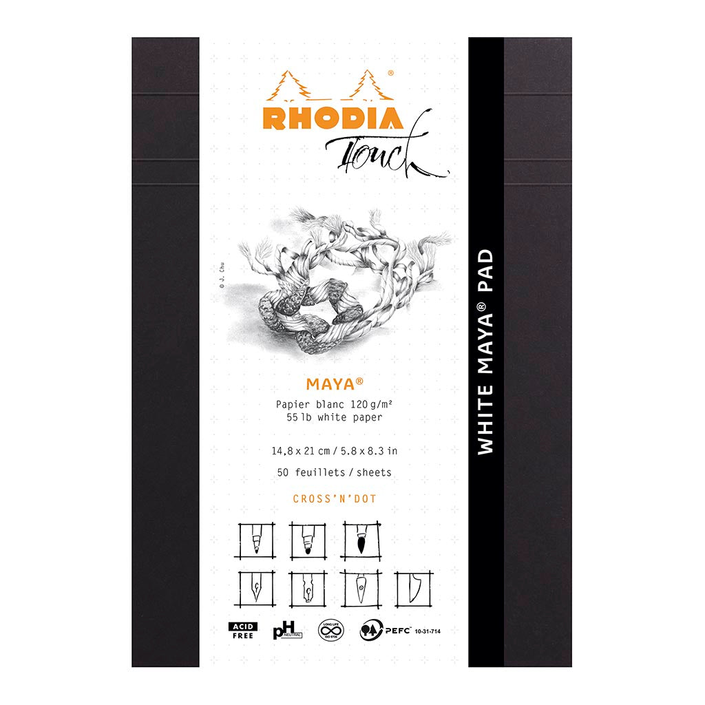 Rhodia Touch Maya White Pad A5 Cross n Dot - Cafe Supply