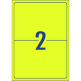 Avery Shipping Label L7168FY Fluoro Yellow Laser 199.6x143.5mm 2up 10 Shts - Cafe Supply