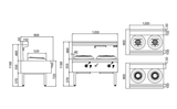 JASPER Double Wok Range(chimney burner) NG - Cafe Supply