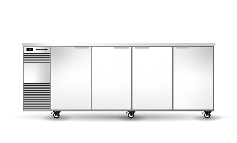 Skope BackBar 4 Solid Swing Door Fridge