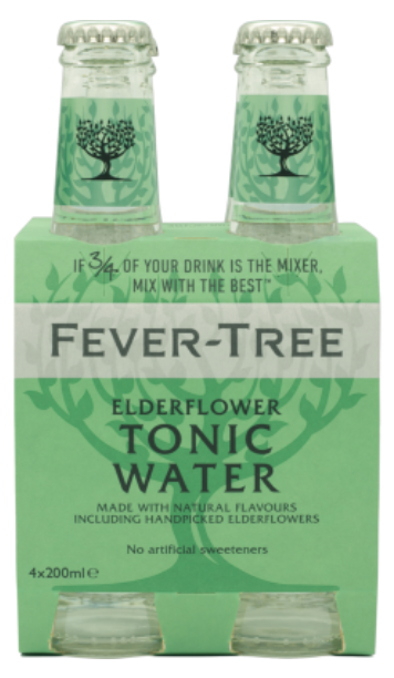 Fever-Tree Elderflower Tonic Water Bottles 4 x 200ml - Cafe Supply