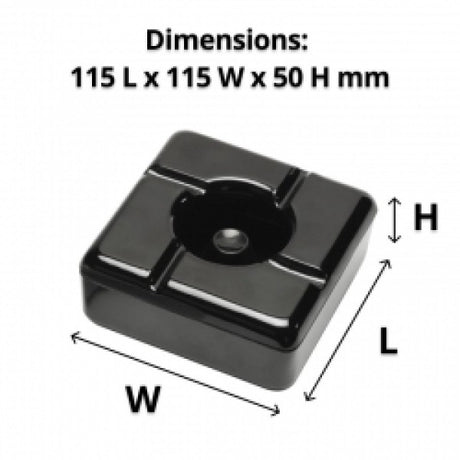 Windless Black Melamine Ashtray - Cafe Supply