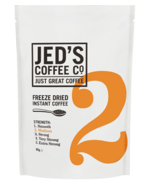 Jed's Coffee Co. #2 Medium Strength Instant Freeze Dried Coffee Refill 90g - Cafe Supply