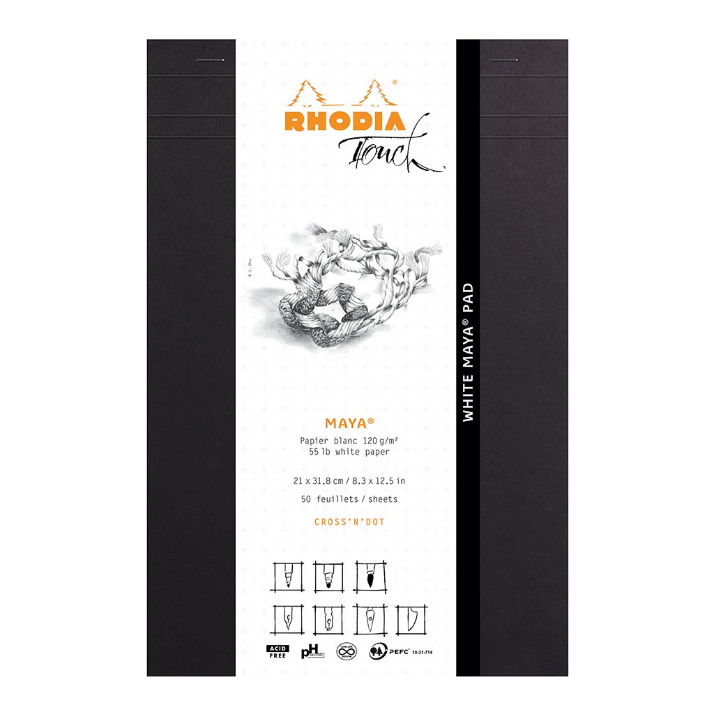 Rhodia Touch Maya White Pad A4+ Cross n Dot - Cafe Supply