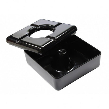 Windless Black Melamine Ashtray - Cafe Supply