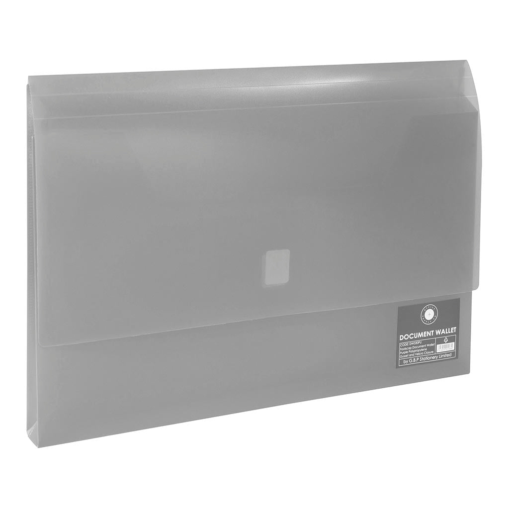 OSC Document Wallet FC Velcro Closure Clear - Cafe Supply