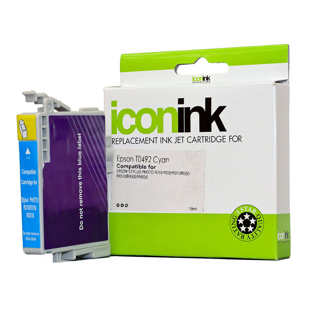 Icon Compatible Epson T0492 Cyan Ink Cartridge - Cafe Supply