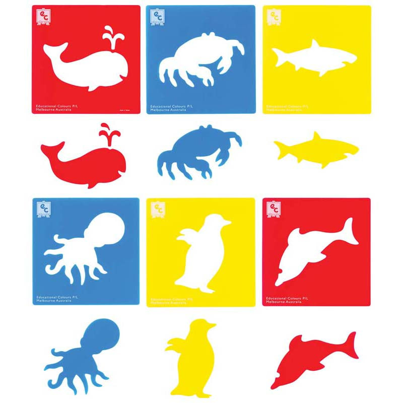 EC Stencil Set Sea Life Set of 6 - Cafe Supply