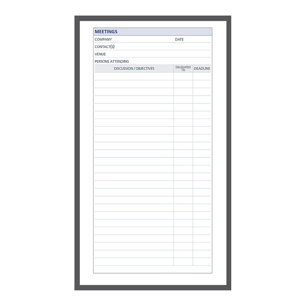 Debden Personal Dayplanner Refill Meetings - Cafe Supply