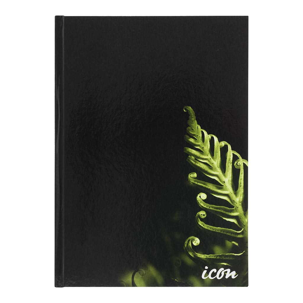 Icon Casebound Hard Cover Notebook A4 Black 200 pg - Cafe Supply