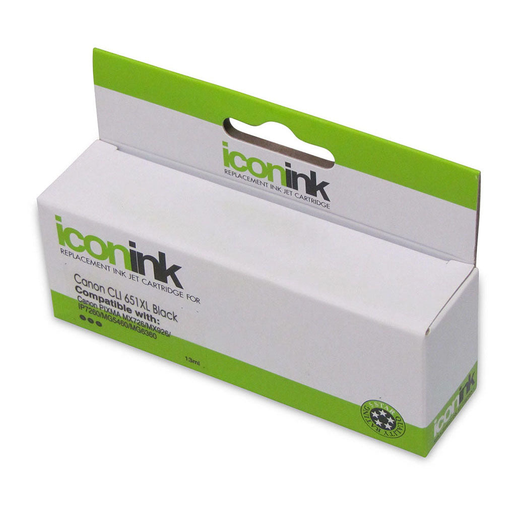 Icon Compatible Canon CLI651XL Black Ink Cartridge - Cafe Supply