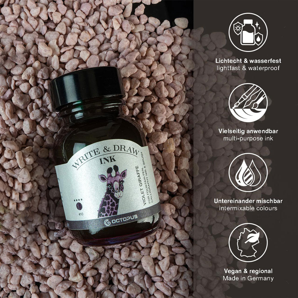 Octopus Fluids Write and Draw Ink 410 Violet Giraffe 50ml - Cafe Supply